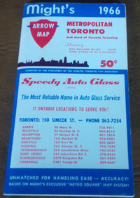 Might's 1966 Metropolitan Toronto Arrow Map, Folds Up