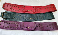 NEW Roots Leather Belts Fanny Pack Red Blue Purple Medium Large
