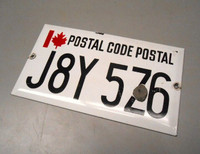 Plaque d'Identification Postes Canada Porcelaine - Vintage