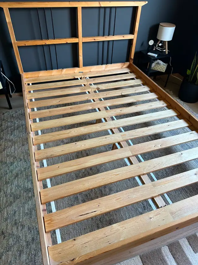 Pristine & Clean Double Bed Frame & Mattress (like new) in case. in Beds & Mattresses in Vancouver - Image 2
