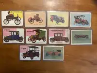 10 Antique TOPPS WORLD on WHEELS Trading Cards !