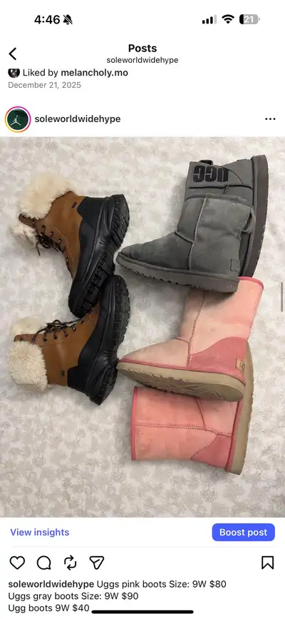 Ugg boots 9W $40, View more