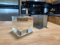 3-Sided Glass Cube Photo Frame Holder  
