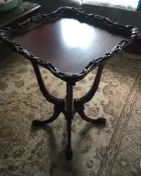 Solid Mahogany Carved Pedestal Table 