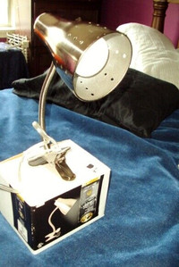 Hampton Bay Clip Lamp Satin Chrome in Adjustable Lamp Head