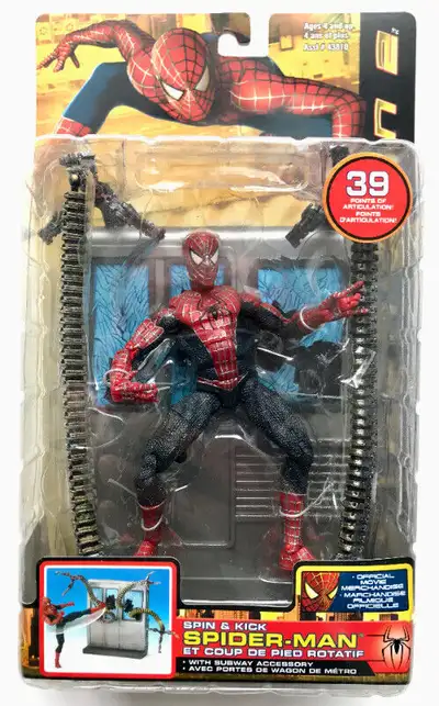 TOY BIZ SPIDER-MAN 2 SPIN & KICK ACTION FIGURE SUBWAY ACCESSORY, View more