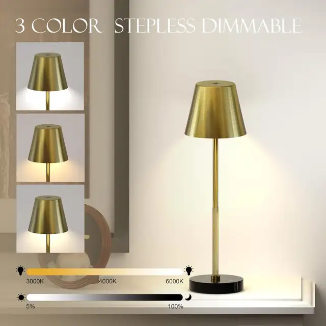 2 Pack Cordless Table Lamps, 5200mAh Rechargeable, 3-Color Touch in Indoor Lighting & Fans in Oshawa / Durham Region - Image 4