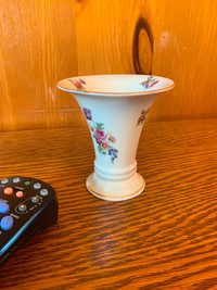 Vintage Fluted Floral Vase, Edelstein, Bavaria, $15
