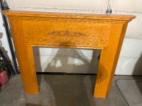 Oak fireplace mantle and surround