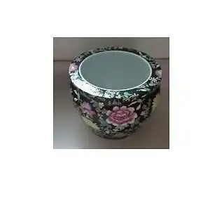 Porcelain Chinese Fish Bowl / Planter with Lotus Flowers in Arts & Collectibles in Oshawa / Durham Region - Image 3