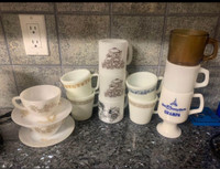Vintage milk glass mugs