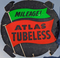 VINTAGE 1960's ATLAS TIRES (15 X 15" IN.)