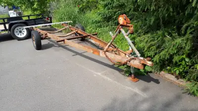 Older trailer with heavy duty C-channel frame. It used to hold a large boat.