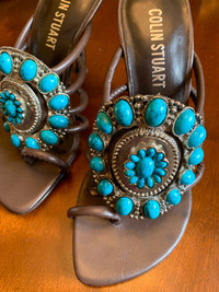 “Colin Stuart” Turquoise Navajo Heels (Size 5)