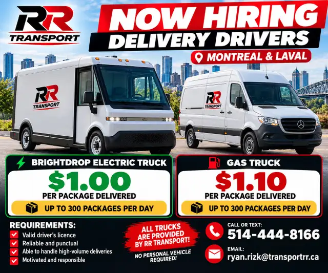 HIRING AMAZON DELIVERY DRIVERS MONTREAL | Drivers & Security | Laval ...