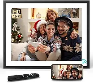 16.7” WiFi Digital Photo Frame – 32GB Touchscreen – New in Box, View more