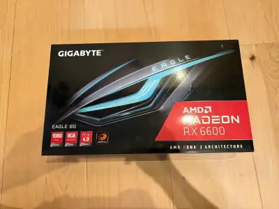 Selling a Gigabyte RX 6600 graphics card, offering 8GB of GDDR6 memory and built on the AMD RDNA 2 a...
