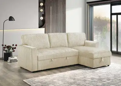 Brand new corduroy sofa bed with free delivery, View more