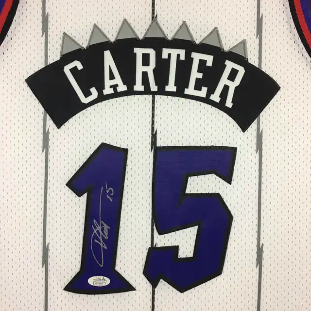 Toronto Raptors Vince Carter Signed Jersey Framed JSA63006660313603121