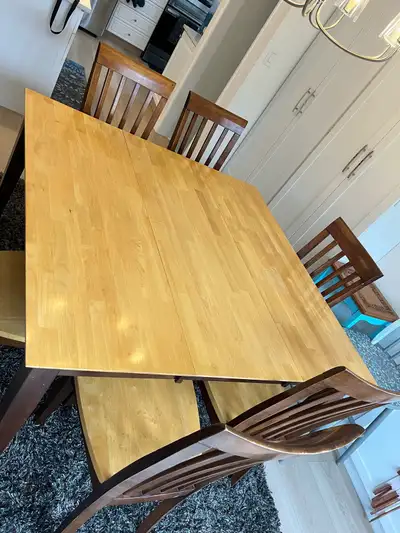 Square retractable kitchen dining table & matching chairs , View more