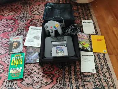 Nintendo N64 console with game and official cover, View more