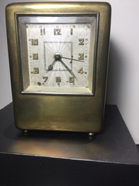 Antique Brass Clock Travel Working Order