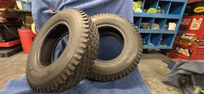 Two 4.80/400-8 Stud Tread Tubless Tires - 905-332-4605, View more