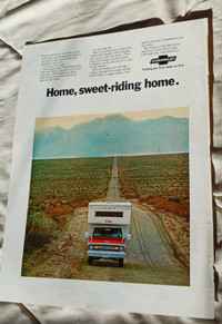 ANNONCE RETRO 1970 CHEVY CAMPER PICKUP TRUCK ORIG AD VINTAGE