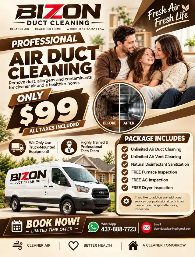 Complete House Air Duct Cleaning - $99