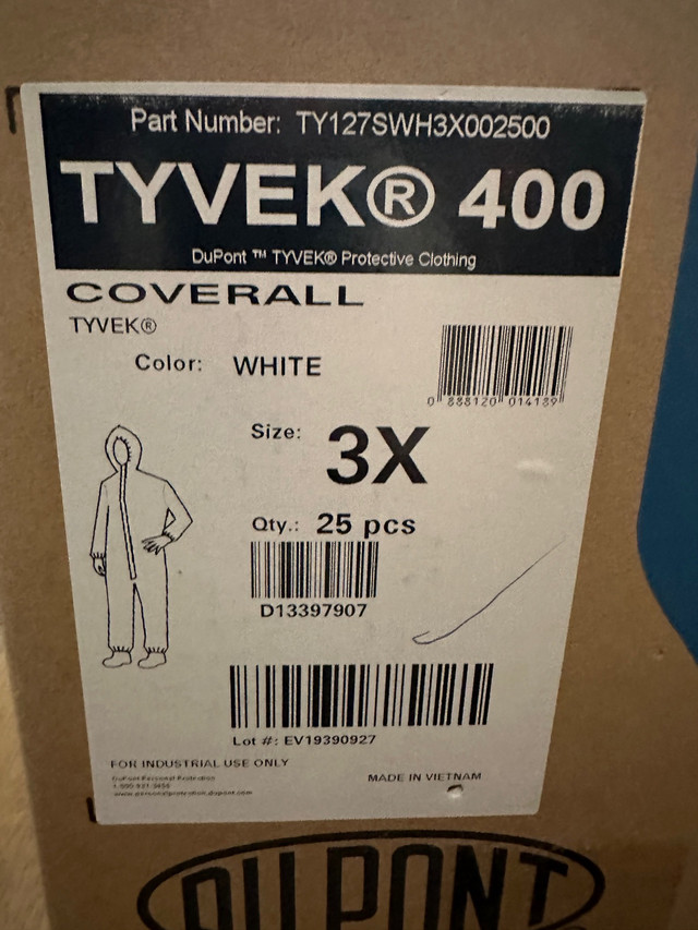 Tyvek Du pont coveralls  in Other in Calgary - Image 3