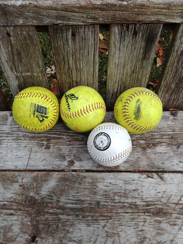 4 Softball Baseballs, 3 x Worth, 1 x DR in Baseball & Softball in Oshawa / Durham Region