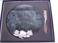 Seagull Marble & Pewter Cheese/Tapas Board and Knife in Box