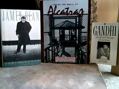BOOKS-James Dean/Alcatraz/Gandhi/Dalai Lama/Language/Healing, View more