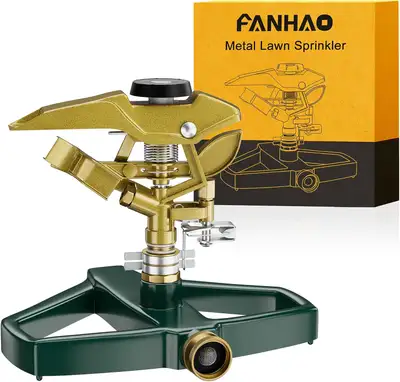 Heavy Duty Pulsating Impact Lawn Sprinkler with Metal Base, View more