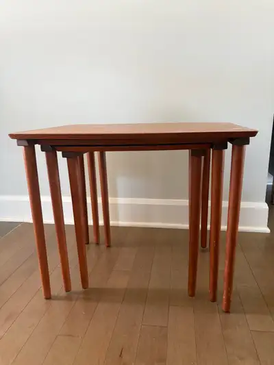 Antique teak nesting tables, View more