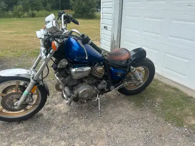 Looking to sell or trade my Yamaha virago 1000cc bobber runs good has Vince and Hines pipes and few...