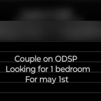 Couple on ODSP disability income needs 1 bedroom unit asap