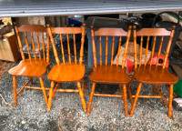4 solid wood chairs $40