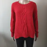 Tommy Hilfiger cable knit red sweater, women's medium