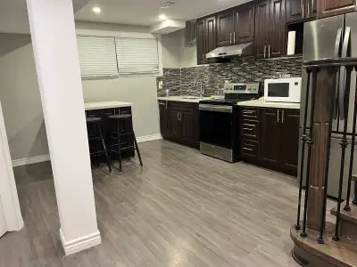 This basement has two room one bigger room and smaller room one full wash room full kitchen with din...