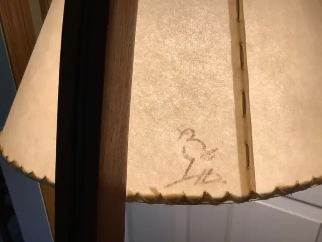 MCM Danish Style Teak Arc Floor Lamp w Dornbusch Bonnet Shade in Indoor Lighting & Fans in Belleville - Image 4