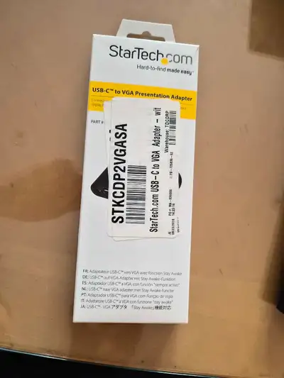 I'm selling a new StarTech USB-C to VGA presentation adapter, which offers a straightforward solutio...