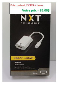 Adaptateur audio/vidéo USB-C/HDMI NX52345 de 0,5 pi, blanc