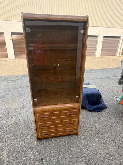 Free delivery used Vintage Display Cabinet with Drawers, View more