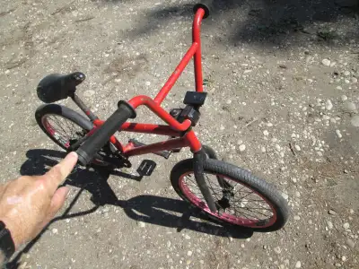BMX Bike with 20 inch wheels. Smaller front crank. It's very fast, and on a tough frame. Great for t...