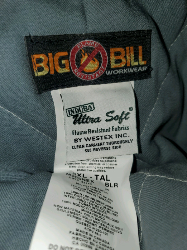 NEW 5XL Big Bill Bib Overall Insulated Flame Resistant Coveralls in Men's in Edmonton - Image 3