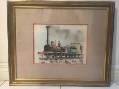 Painting in Vancouver, B. C. Vintage Original Watercolor Painting by Wentworth D. Folkins - Dorchest...