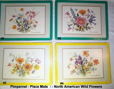 Vintage Pimpernell Place Mats, 4, England, “NA Wild Flowers", View more