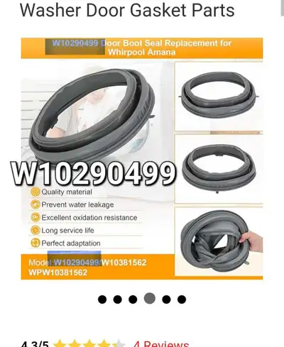 New - Washing Machine Door Gasket W10290499, View more