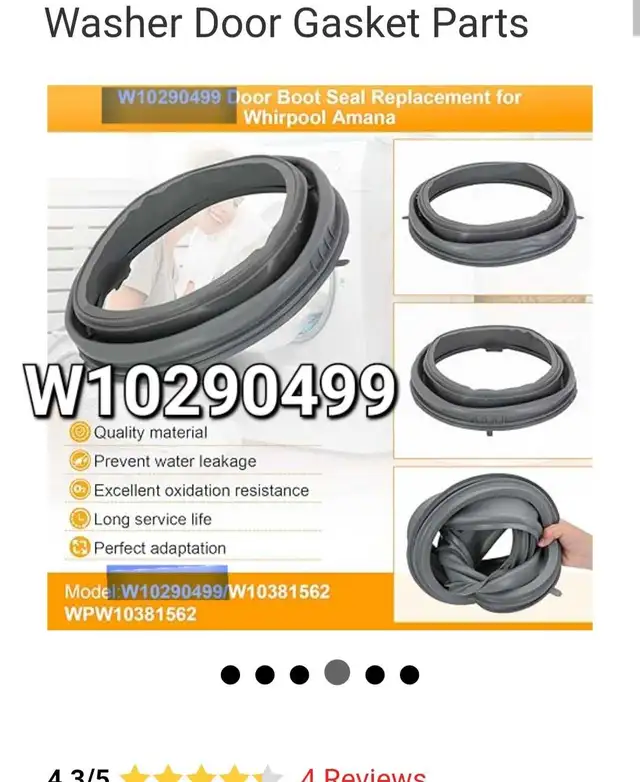 New - Washing Machine Door Gasket W10290499 in Washers & Dryers in Oakville / Halton Region - Image 2